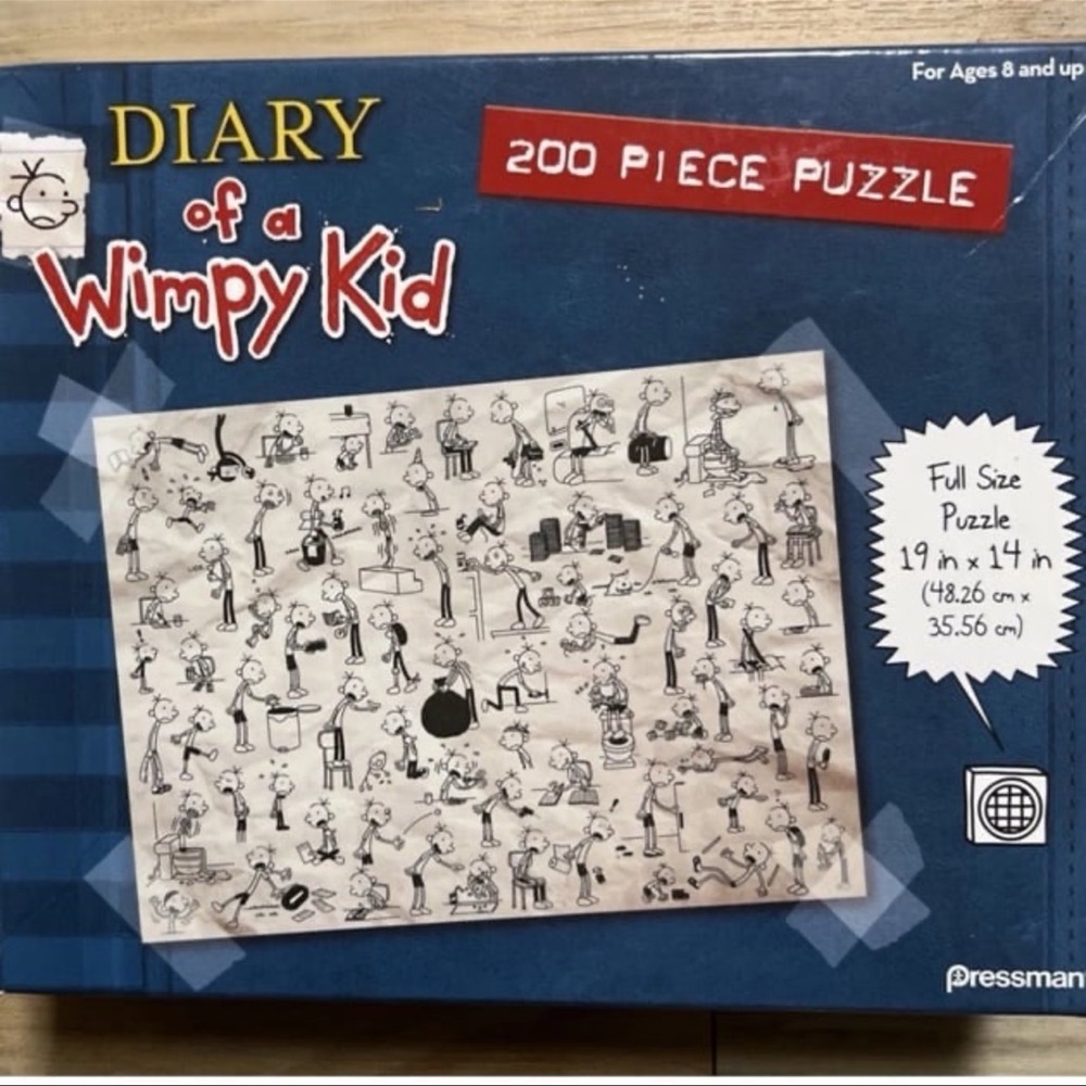 EUC 19 X 14 “Diary of a Whimpy Kid ” 200 Piece Puzzle 2010 Pressman #10502A